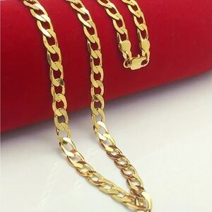 19.5” Gold Plated cuban Stainless Steel Chain.